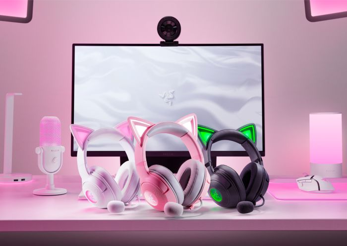 İkonik kedi kulaklı kulaklık şimdi beyaz renkte: Razer Kraken Kitty V2 White Edition duyuruldu!
