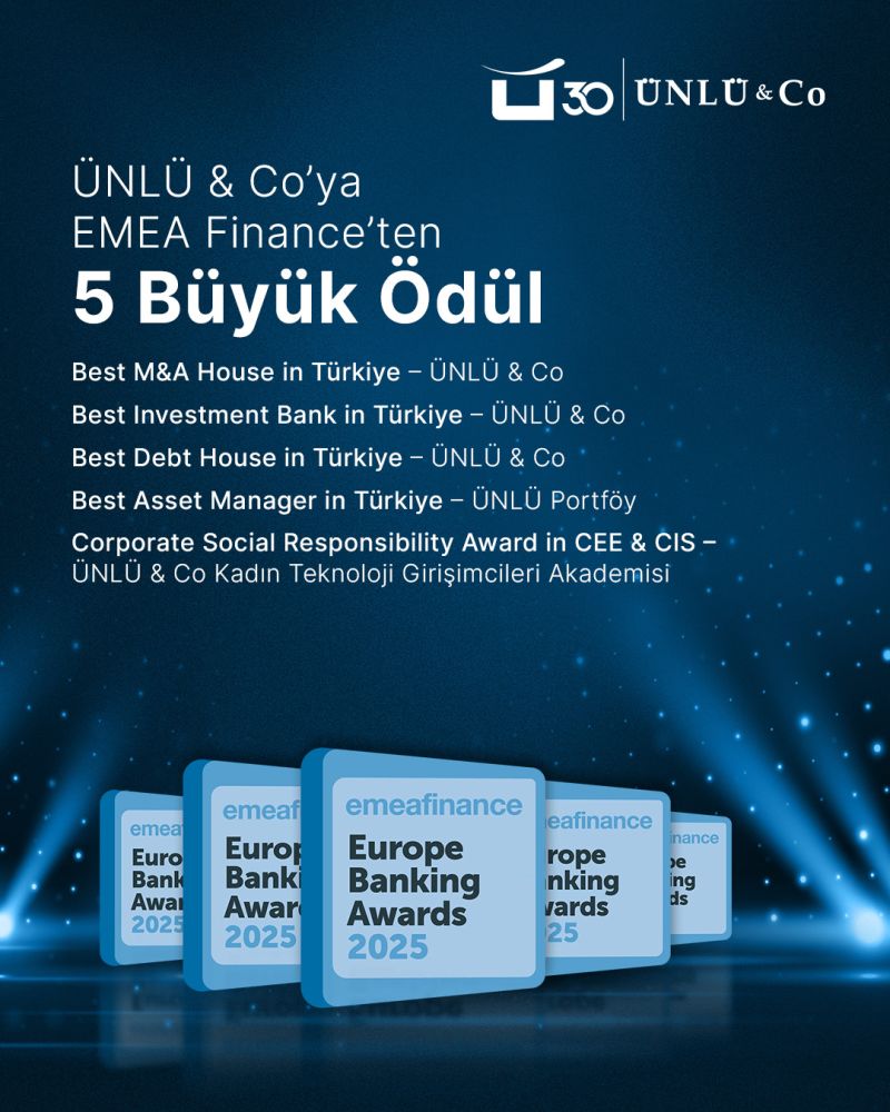 ÜNLÜ & Co, EMEA Finance 2025’te 5 Ödüle Layık Görüldü